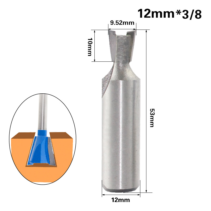 1pc 12mm Shank 1/2 Dovetail Joint Router Bits Set 14 Degree Woodworking Engraving Bit Milling Cutter for Wood