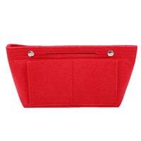Filt klud indsætte opbevaringspose multi-lommer passer i håndtaske kosmetiske toilettasker til rejsearrangør makeup opbevarings arrangør: Rød