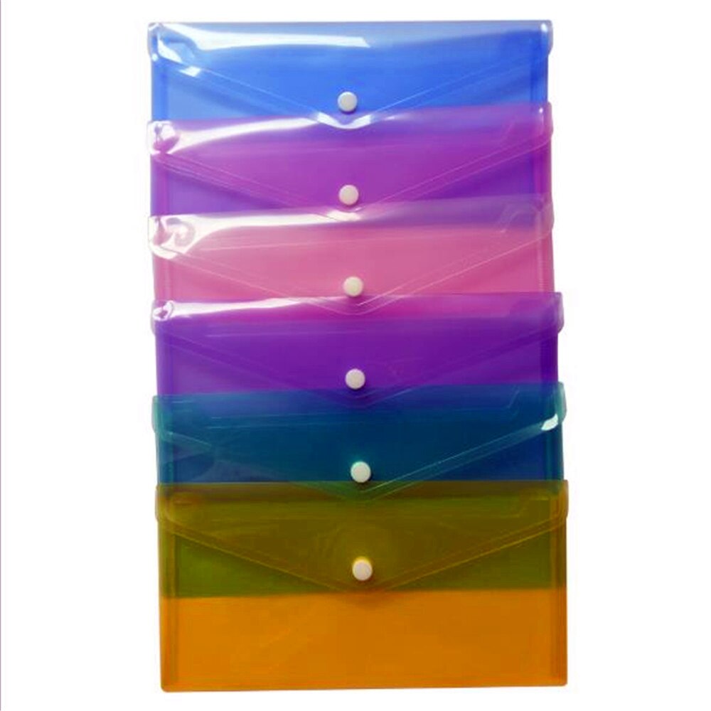 A6 Clear Document Bag Paper File Folder Portable Stationery School Office Case PP 6 Colors Available