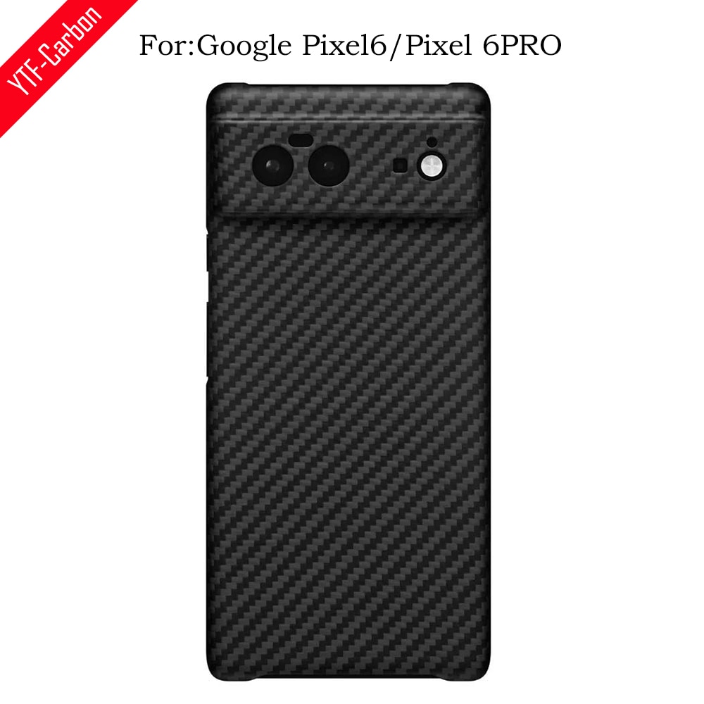 Ytf-Carbon Echt Carbon Case Voor Google Pixel 6 Pro Case Fijn Gat Camera Anti-Val Cover pixel 6 5G Aramid Fiber Shell