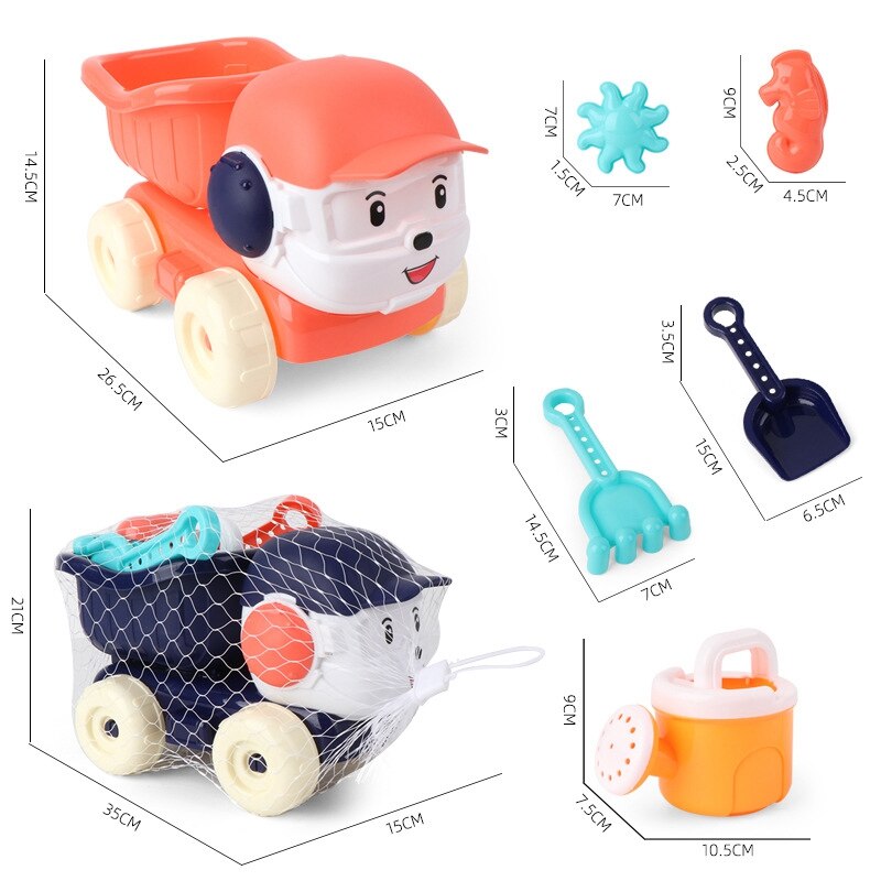 6Pcs Model Sprinkler Shower Shovel Tools Classical Play Toys Baby Beach Sand Toys Children&#39;s Summer Toys Car