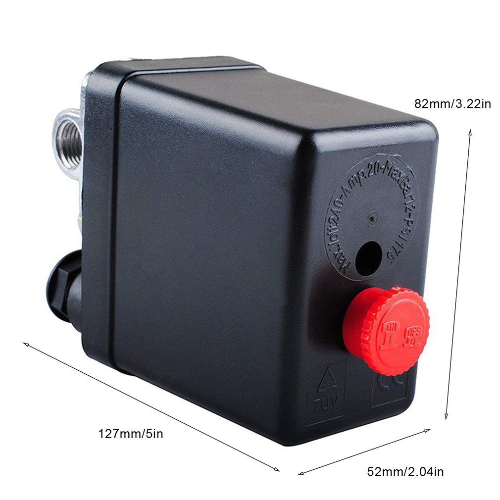 Newest Heavy Duty Air Compressor Pressure Switch Control Valve 90 PSI -120 PSI Black Air Compressor Pressure Switch Control