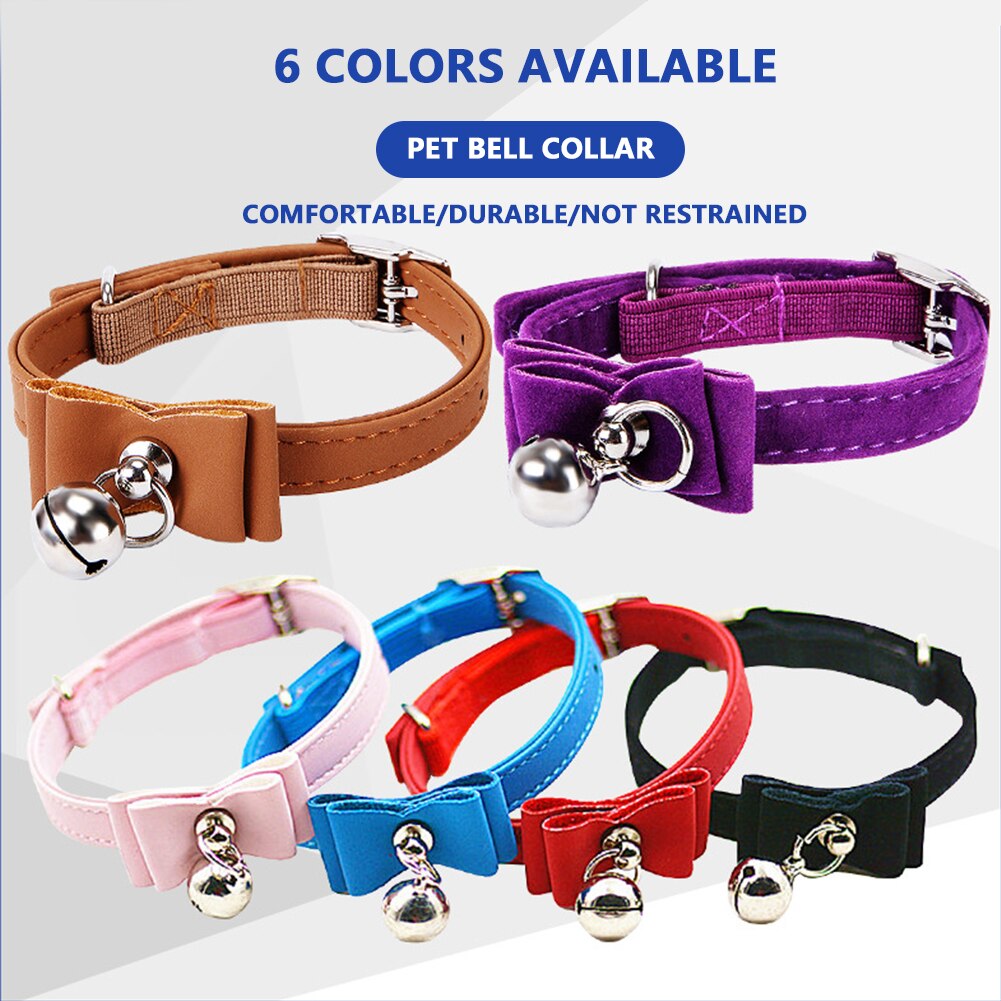 Nœud papillon élastique en velours pour chat, 6 couleurs, fournitures pour animaux de compagnie, chiot, chaton