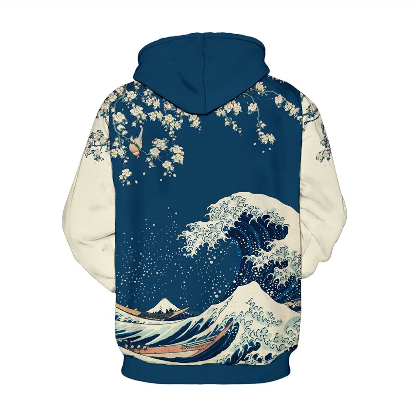 De Grote Golf Van Kanagawa Japanse Hoodies Samurai Koppels Kleding Man Vrouw Hooded Sweatshirt Tops Kimono Ukiyo -E