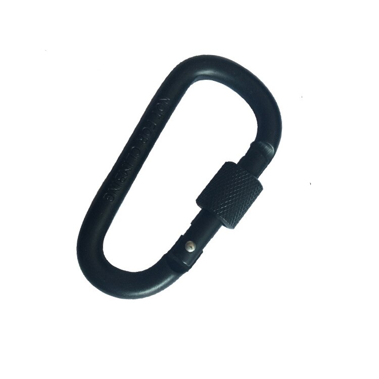 78 Mm D Vormige Klimmen Karabijnhaak Schroef Lock Karabijnhaken Aluminium Outdoor Camping Sleutelhanger Opknoping Haak Gesp: Black