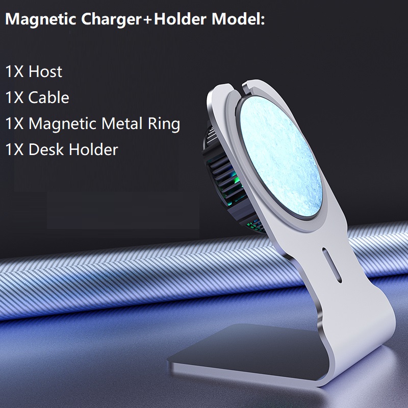 X13 handy-kühlerhalterungen mit magnetischem radiator, kabelloser ladehalterung, halbleiter-lüfter, rgb-lüfter für live-spiele, usb-c-anschluss: X13- ladegerätehalter