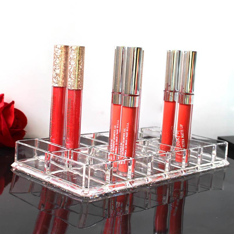 Transparante 16- rooster losse poeder opbergdoos acryl lippenstift displayrek