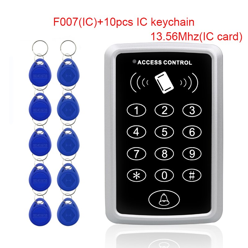 125KHz RFID Access Control Keypad EM Card Reader Door Access Control System Door Lock Opener Keyboard System: F