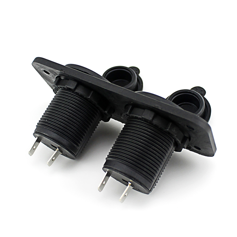 12V Waterdichte Motor Auto Boot Dual Gaten Sigarettenaansteker Voeding Stopcontact Adapter Plug (Zwart) A20