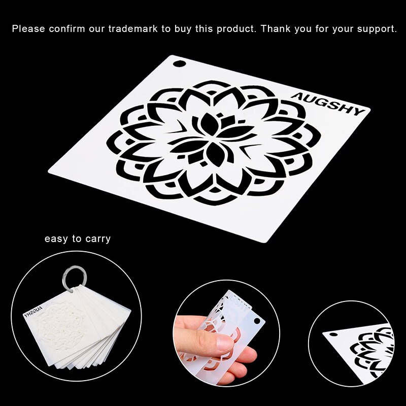 36 Pack Mandala Dot Painting Templates Stencils Perfect for DIY Rock Painting Art Projects 9*9 cm