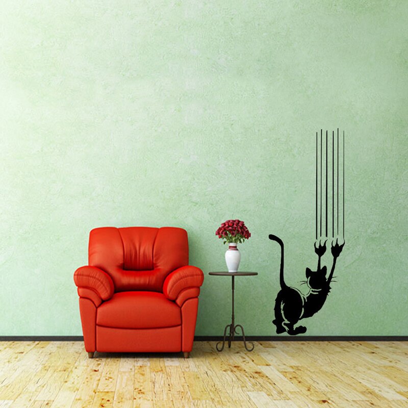 Nette katze wand aufkleber Tür/Wand dekoration wohnzimmer hintergrund wandbild kunst decals abnehmbare kitty lustige aufkleber