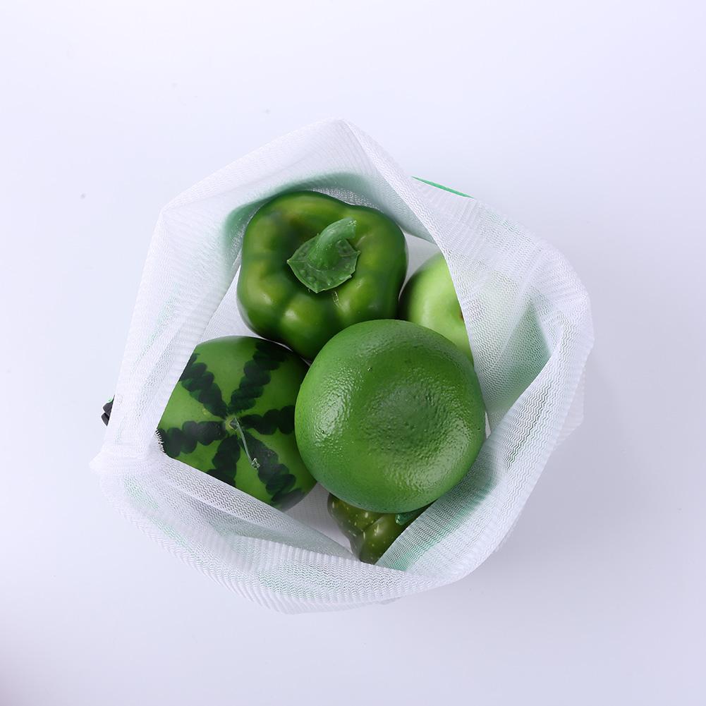 12Pcs Herbruikbare Shopper Trekkoord Sluiting Home Storage Stuff Mesh Bag Pouch Lichtgewicht Draagbare Praktische Wasbare Mesh Zakken