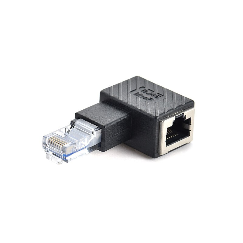 Up Down Left Right Angle Ethernet Adapter 90 Degree and 270 Degree RJ45 8P8C Ethernet Female To 8P8C Male Adapter: Left