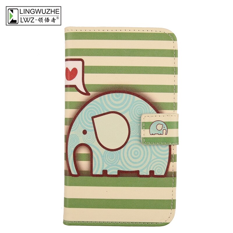 For Fly Nimbus 16 FS459 Case 4.5'' Flip Wallet Cell Phone Leather Cover For Fly Nimbus 16 FS459 Holster Phone Cases Accessories: Elephant