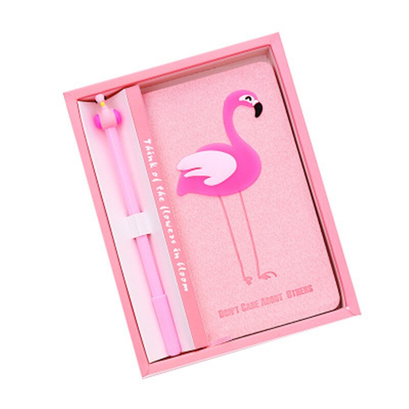 Cuaderno de papelería Kawaii de flamenco rosa, suministros escolares, accesorios de oficina, para niños