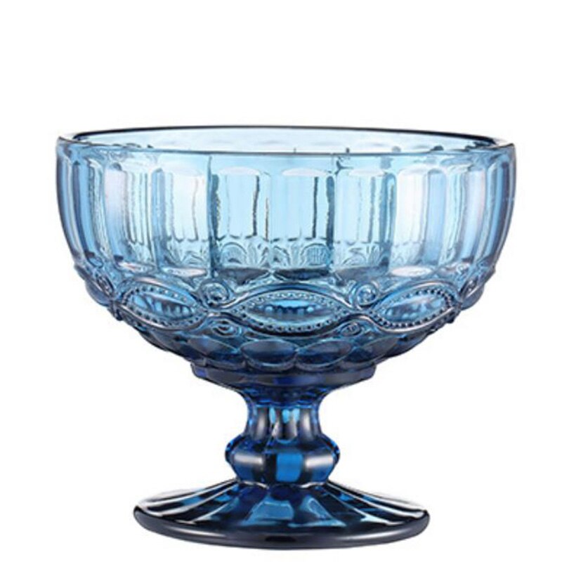 Gobelet en verre pour Cocktail, Restaurant, verre à vin, glace, yaourt, Pudding, Dessert, bol, tasse à gâteau, récipient à collation: Blue b