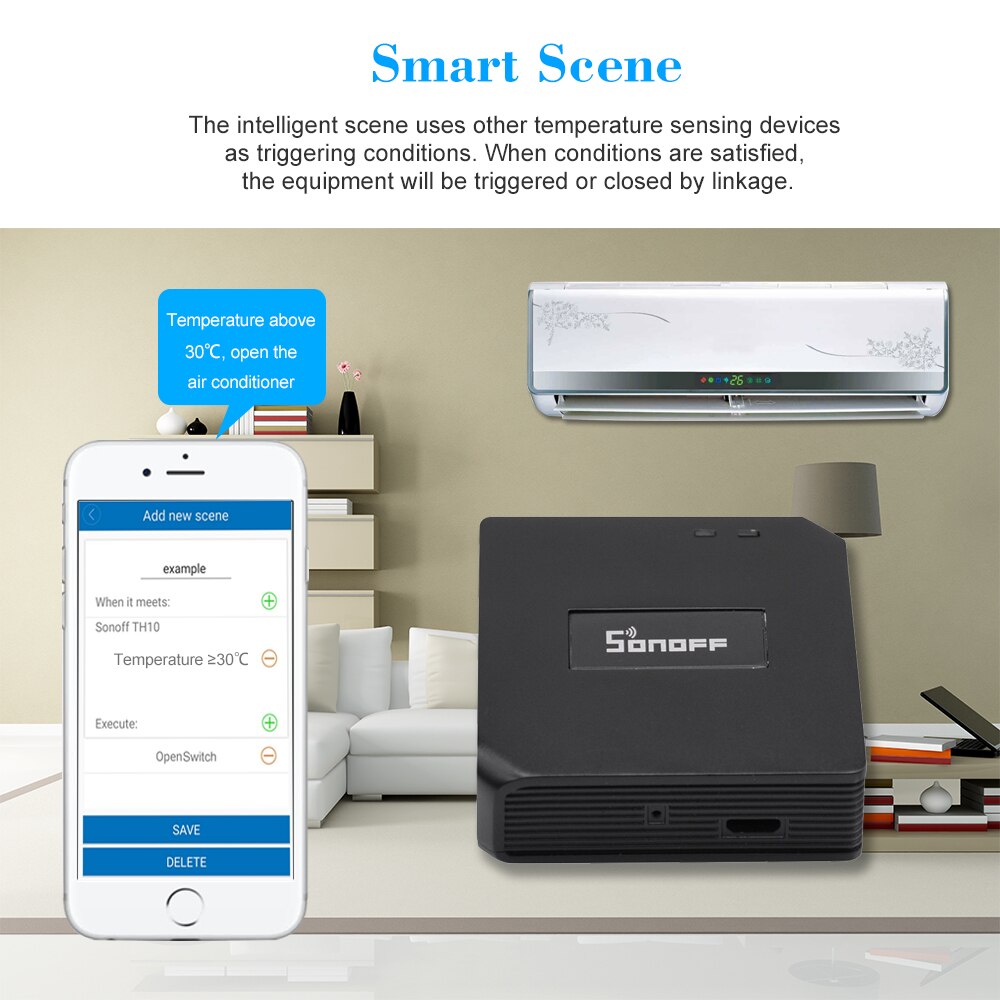 SONOFF RF Bridge 433MHz Wifi Wireless Switch Universal Timer DIY Convert 433MHz RF Remote Controllers to App via WIFI