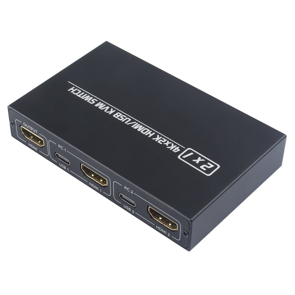 4K HDMI KVM Switch 2 In 1 Out USB HDMI1.4 KVM Switcher Splitter Support Remote Wake-Up For Keyboard Mouse Printer Monitor