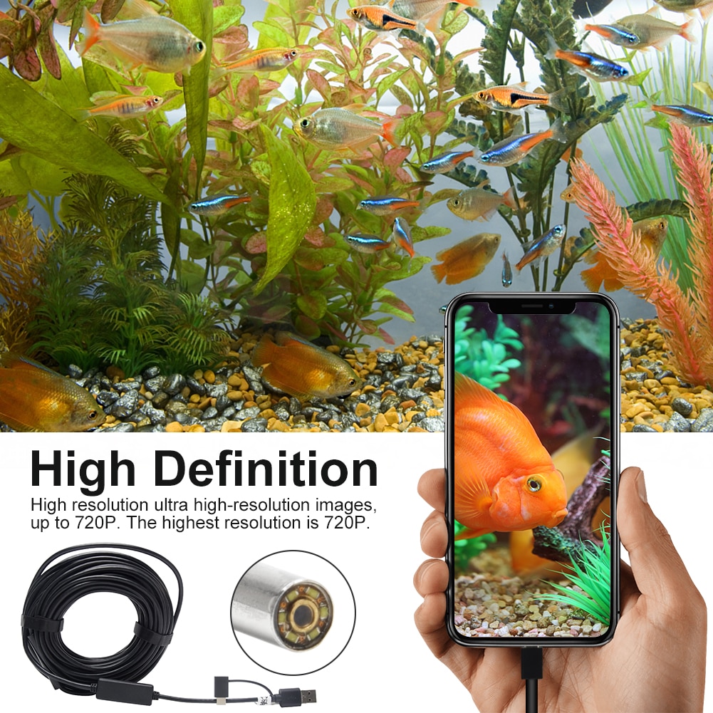15m, 20mm 3 in 1 interface bil hane -c 720p inspektion borescope led lys endoskop kamera