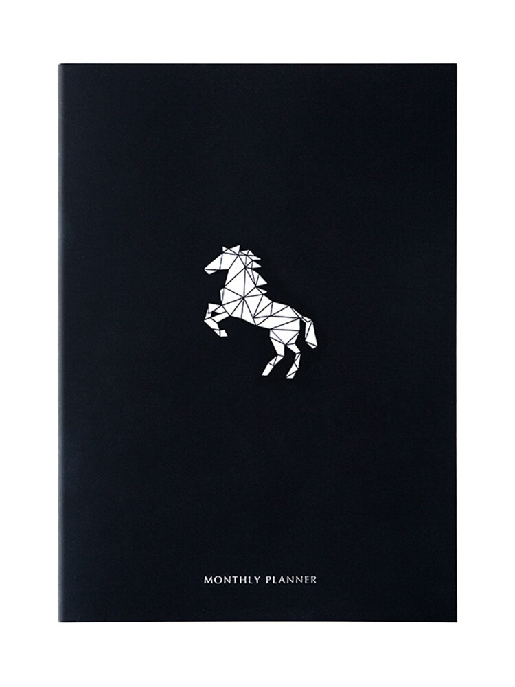 A4 Black Cover Calendar Notebook Agenda Organizer Weekly Monthly Planner Random Style Calendar Notebooks