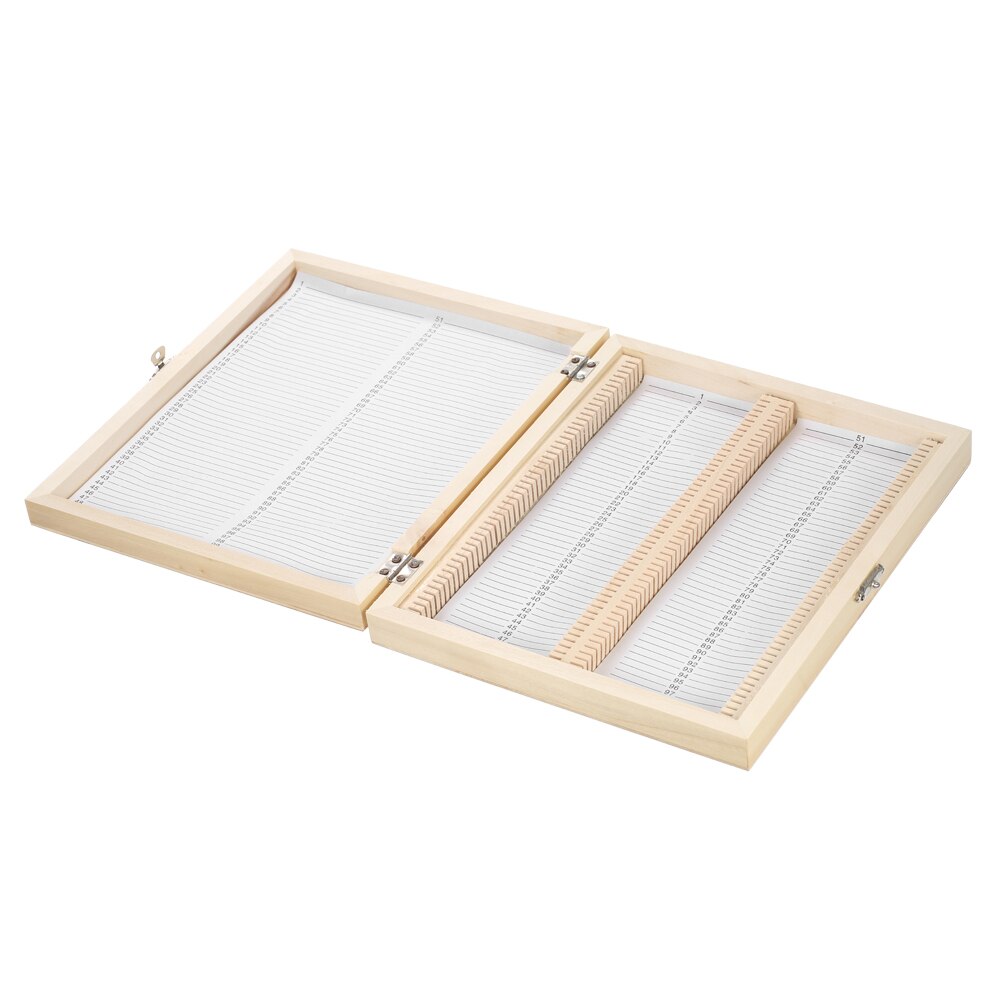 KKmoon Slide Box 100-Places Wooden Slide Storage Box with Numbered Slots Contents Sheet for Prepared Microscope Slides