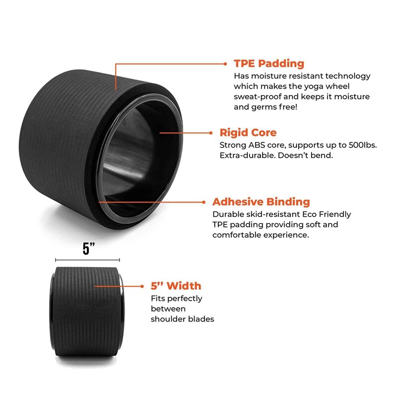 Yoga Wheel Most Comfortable Yoga Prop Wheel Perfect for Back Pain Stretching Relieve Back Pain Improve Yoga Poses