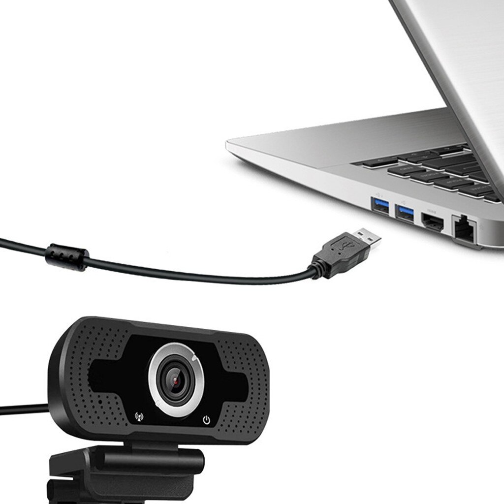 Webcam Full HD 1080P avec Microphone caméra Web USB grand Angle de vision de 110 degrés pour la directe de bureau 30