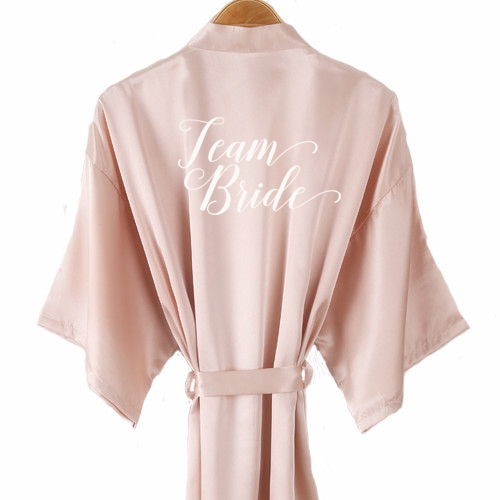 Champagner-Bademantel für Braut, Satin--Seiden-Kimono, Damen, Brautparty, Schwester, Team, Mutterparty, Nachtwäsche, Brautjungfer, Hochzeit, kurze Roben: M / Gold