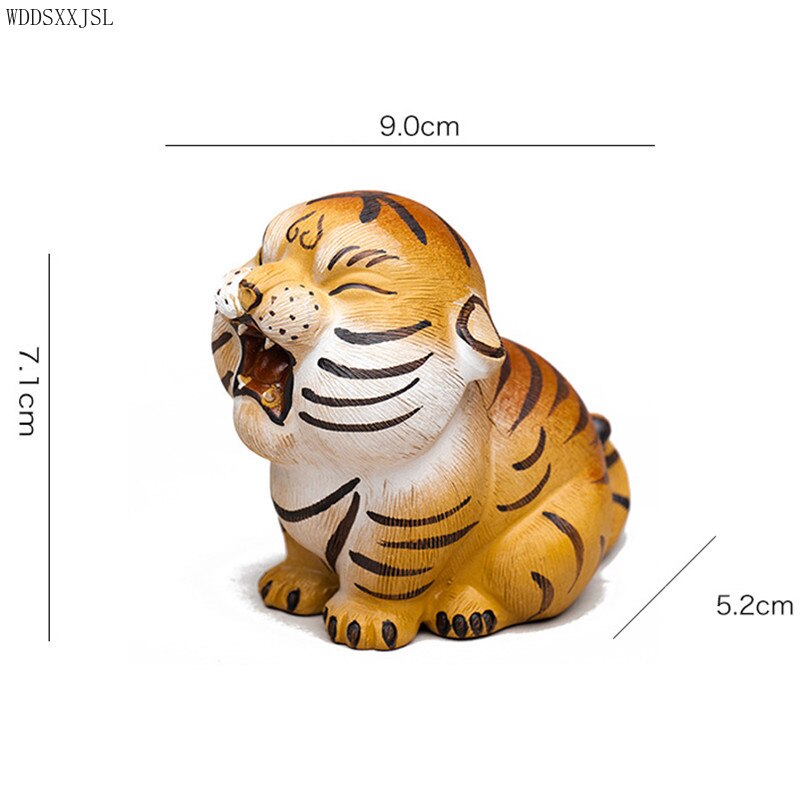 Creatieve Cartoon Paars Zand Thee Huisdier Tijger Ornamenten Zodiac Handgeschilderde Tijger Thee Huis Woonkamer Salontafel Accessoires