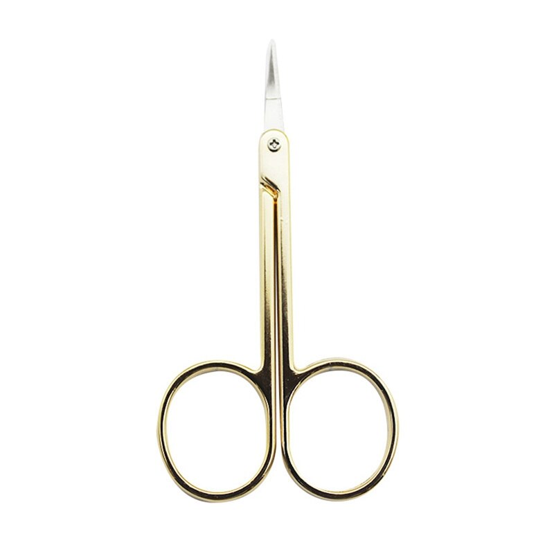 Tijeras de maquillaje para cejas, Punta curva de acero inoxidable, pequeñas, para manicura, tijeras elegantes