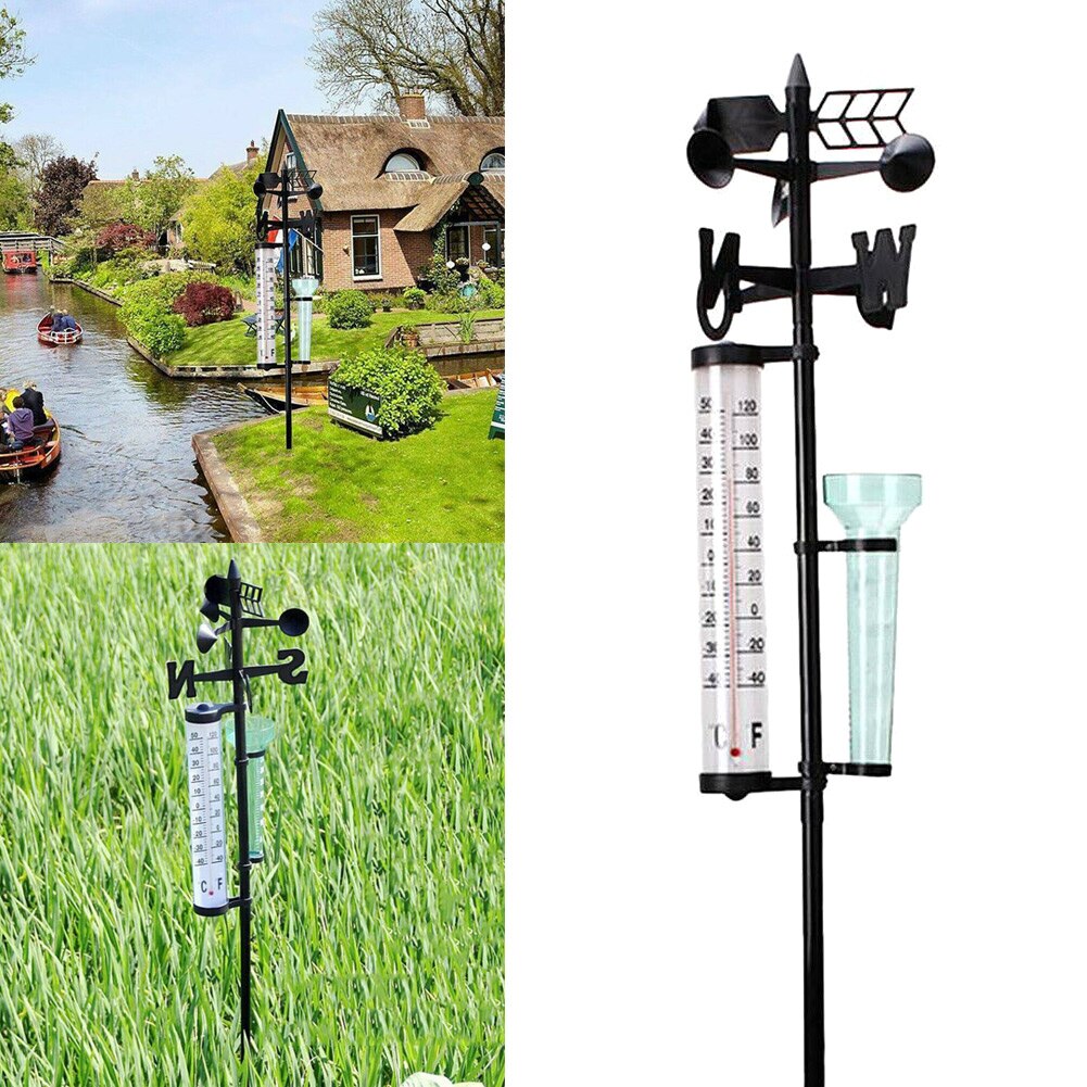 Have udendørs vejrstation meteorologisk måler skovle værktøj vind regnmåler termometer  lb88