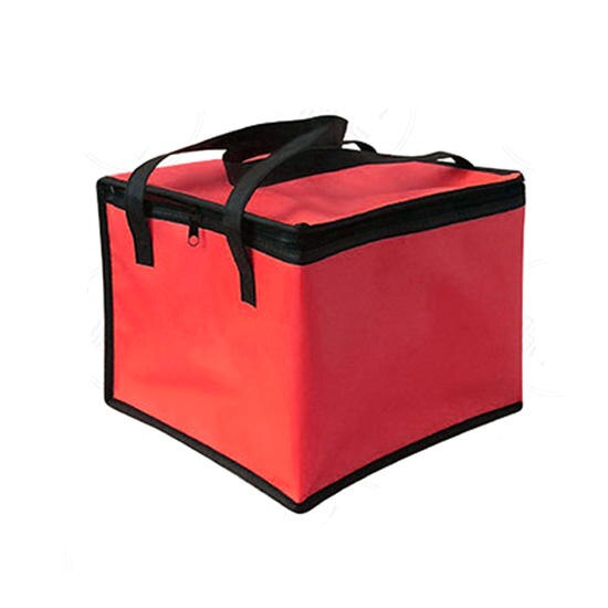 Storage Big Square Insulation Bags Solid Color Insulated Thermal Cooler Bag Lunch Time Sandwich Drink Cool Storage Chilled Zip: Red