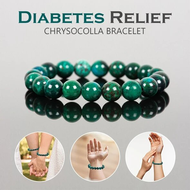 1/3Pcs Chrysocolla Malachiet Armbanden Voor Vrouwen Mannen Natuursteen Kralen Armband Ronde Vorm Diabetes Relief Armband Sieraden