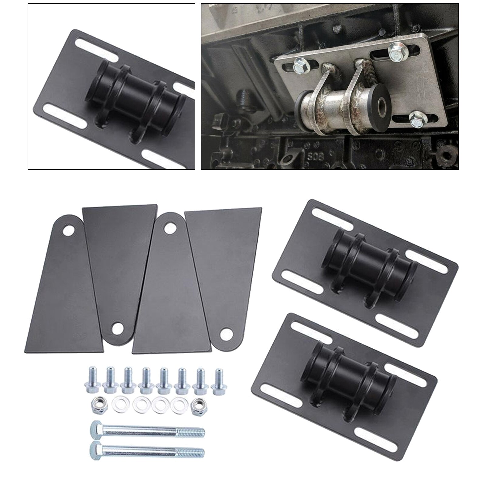 EM1019 Car Engine Mounts Universal Adjustable Weldable Cut To Fit for LS Swap Conversion 5.3