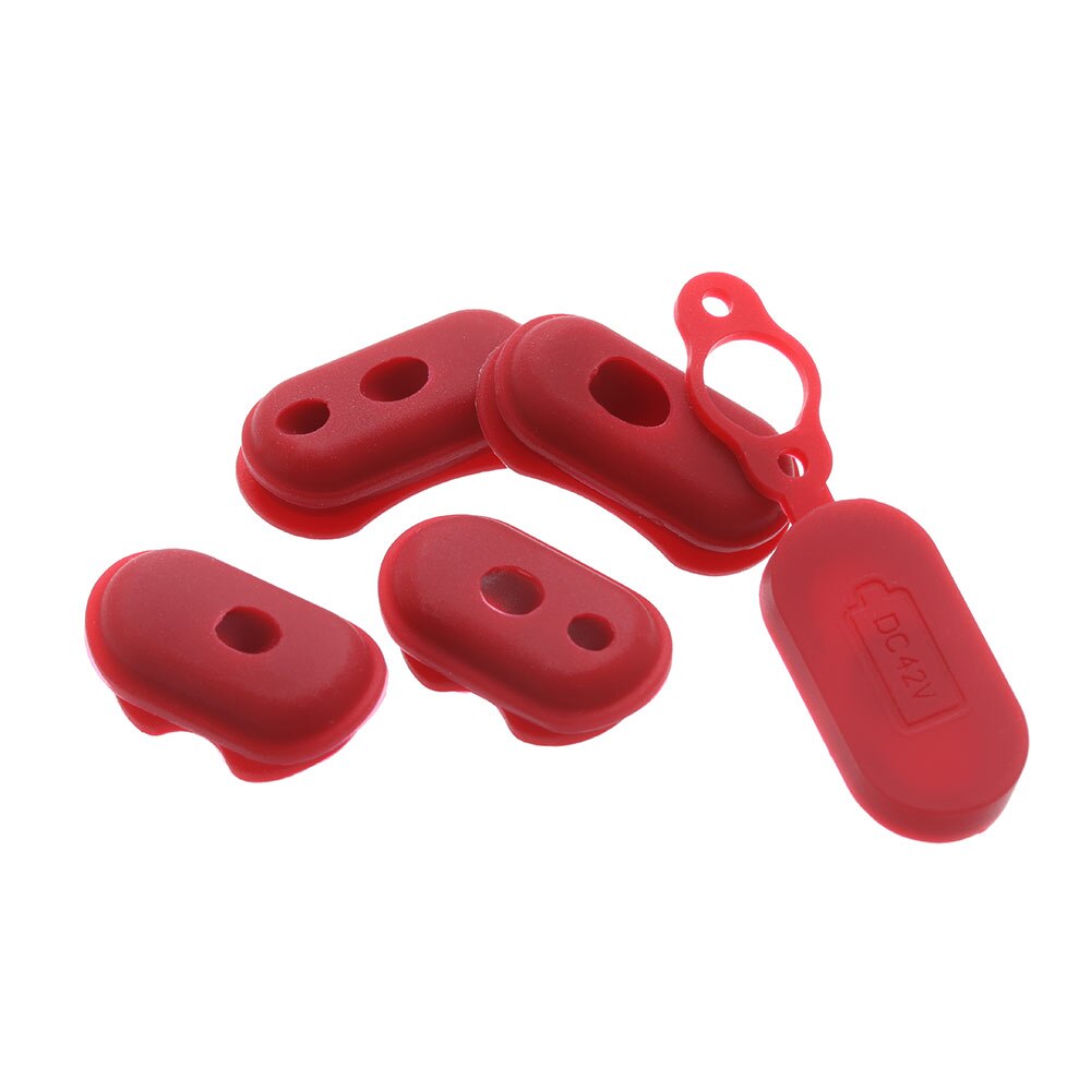 Couvercle de Port de Charge en caoutchouc pour XIAOMI M365, 4/5 pièces, rouge, bouchon anti-poussière, pièces pour Scooter électrique, accessoires de Skateboard