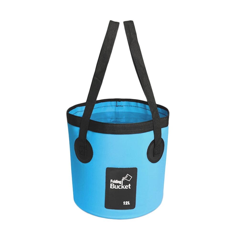 12L 20L Fishing Bucket Folding Bucket Outdoor Fishing Box Car Wash Bucket Integrated Molding Camping Tools Fishing Accessories: blue 12L