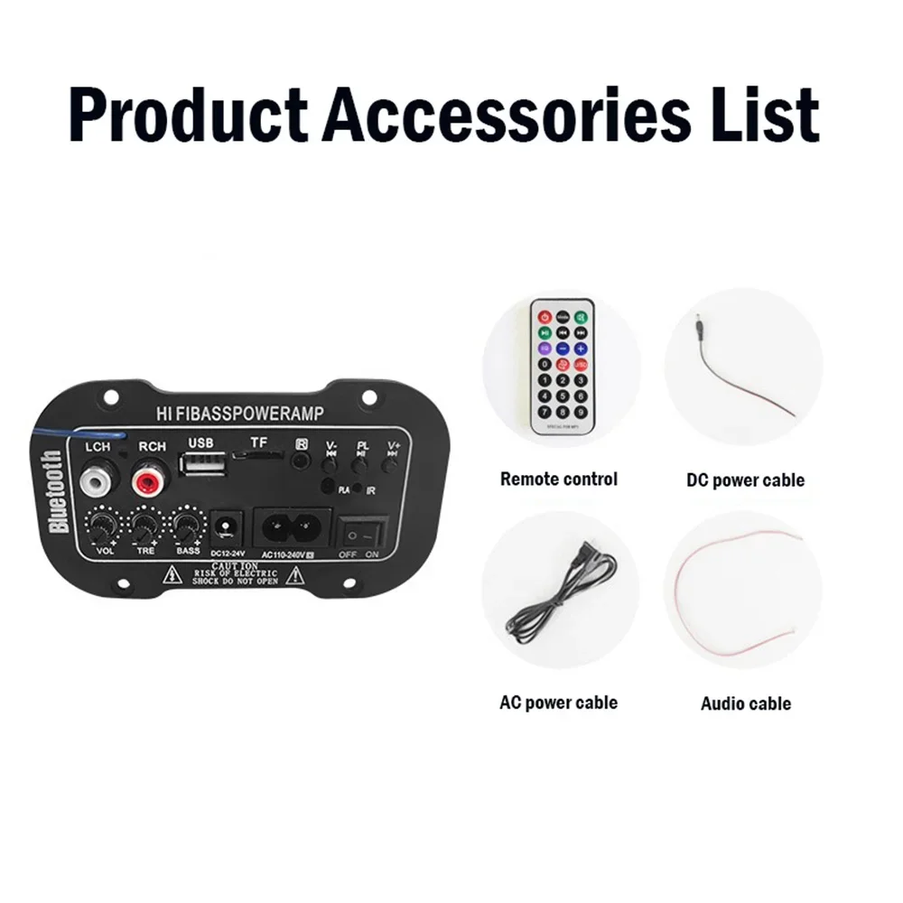 220V 50W Car Accessory BT HiFi Bass Audio USB TF MP3 FM Play Music From TF Card U Disk And BT: 110V