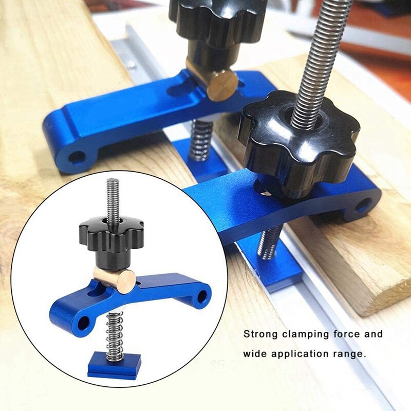 Woodworking T Slot Block Clamp, Multi-Purpose T Track Clamp Carpentry Pressboard Clamp Kit, DIY Woodworking Tools