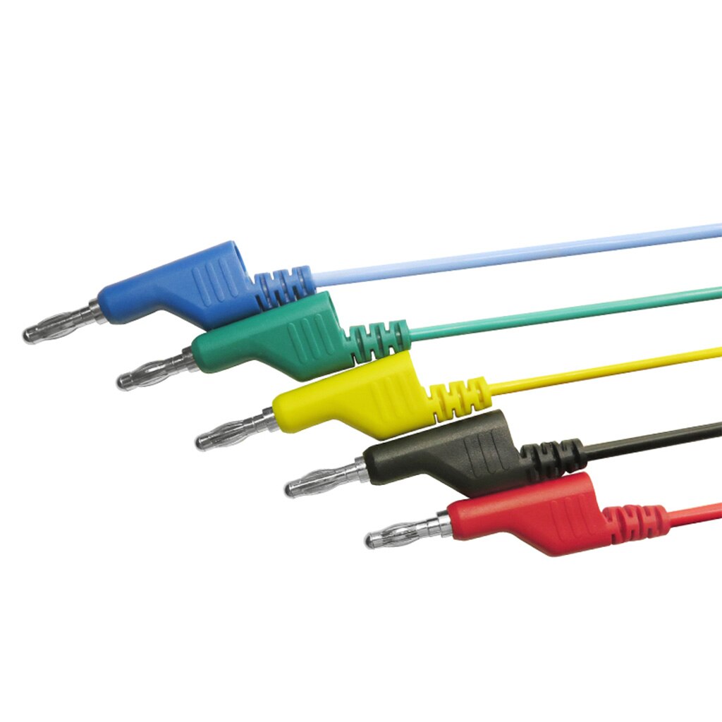 Silicone Banana Plug Naar Krokodil Alligator Clip Test Lead Wire Kabel 5 Stuks Per Verpakking 1Meter 4 Mm Banaan plug
