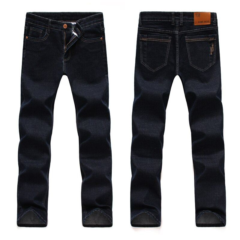 Mannen Stretch Jeans Business Casual Slim Fit Denim Broek Zwart Blauwe Broek Jeans Mannelijke Plus Size 38 40 42