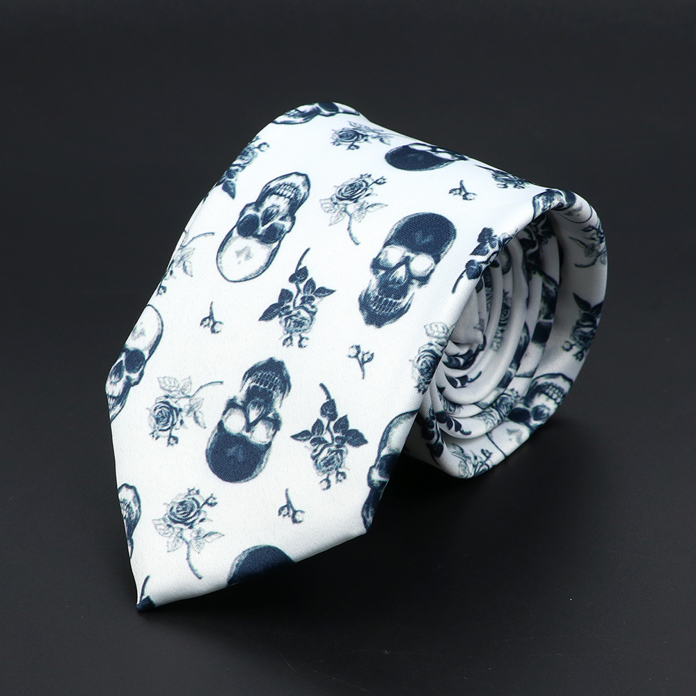 Nieuw heren stropdassen zachte magere stropdas lippen schedel vis hamburger patten print stropdassen voor mannen bruiloft accessoires: Sky Blue