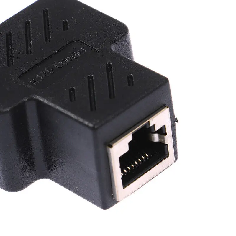 Durable 1 To 2 Ways RJ45 Ethernet LAN Network Splitter Double Adapter Ports for PC Hardware Connection