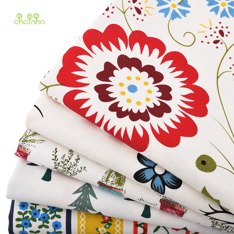Chainho, blomsterserie, trykt bomullslinstoff for quilting og sying av sofa/duk/møbeltrekk/putemateriale