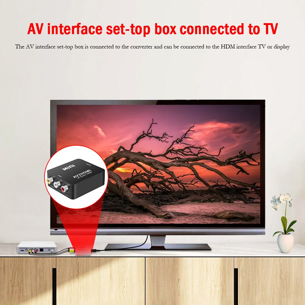 Video Audio Converter Fhd 1080P Av Naar Adapter Mini AV2 Adapter Converter Box Voor Pal Ntsc/Pa Huishouden tv Kijken