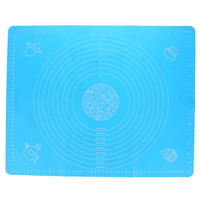 Kuchen matt 1 pc Super Große 50*40cm Nicht-Stock Kneten Teig Spitze rollen Silikon zurück matt schneiden Fondant Gebäck Blatt Gebäck: Blau