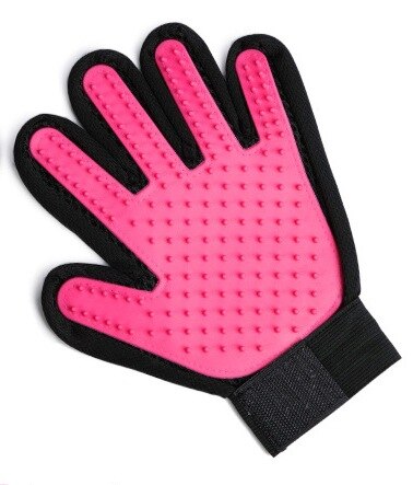 Chien Toilettage Gants En Silicone Chat Peigne Brosse Gants Animaux Bain Nettoyage Rejet Produits Capillaires Peigne: right hand / Pink