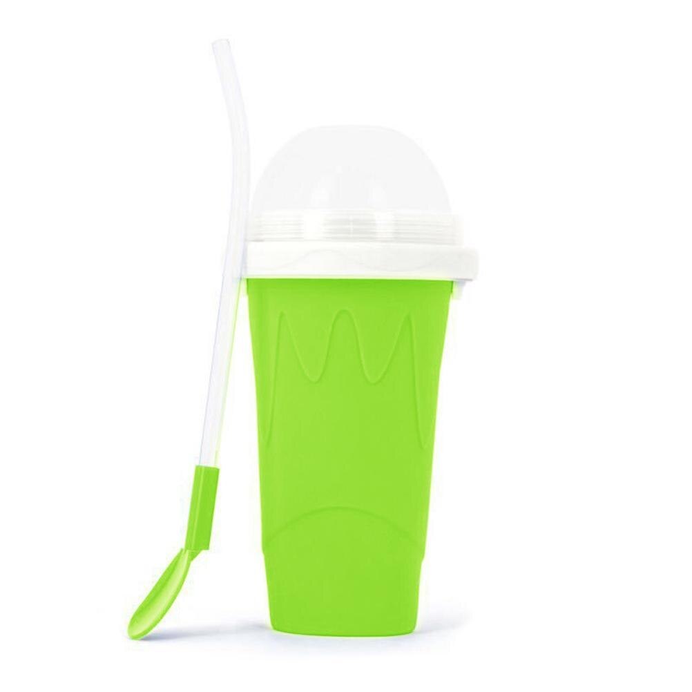 Smoothie copos 2021 diy caseiro congela bebidas copo dupla camada copos de silicone bebidas garrafa com tampa 2021 criativo colorido diy: green