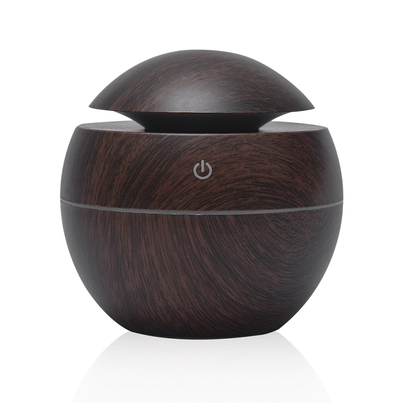 USB Aroma Essential Oil Diffuser Ultrasonic Cool Mist Humidifier Air Purifier 7 Color Change LED Night light for Office Home: Dark Wood