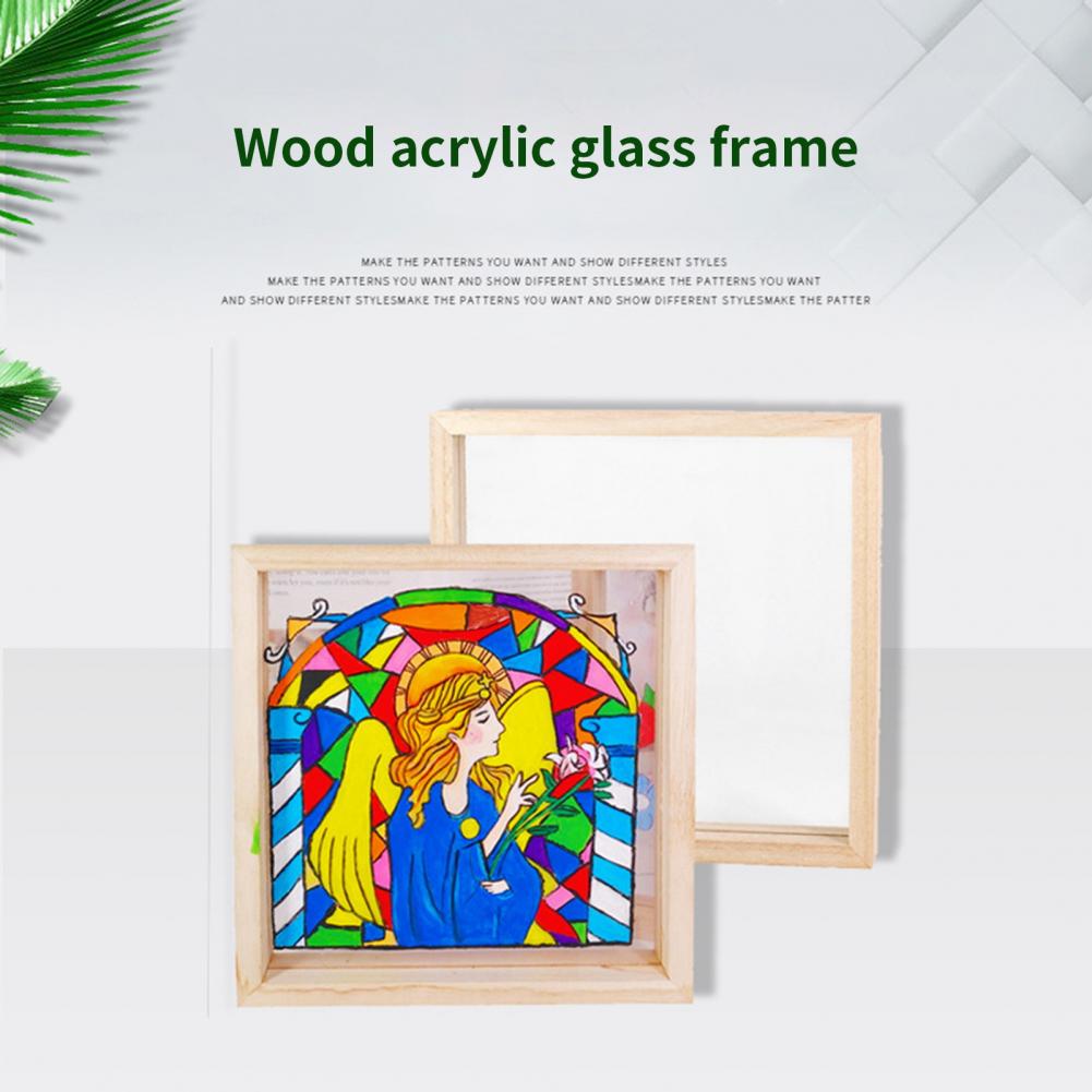 20/30 cm Houten Fotolijst braamvrij Handwerk DIY Acryl Kinderen Schilderen Display Frame Papier Maken Mold Gereedschap Home Decor