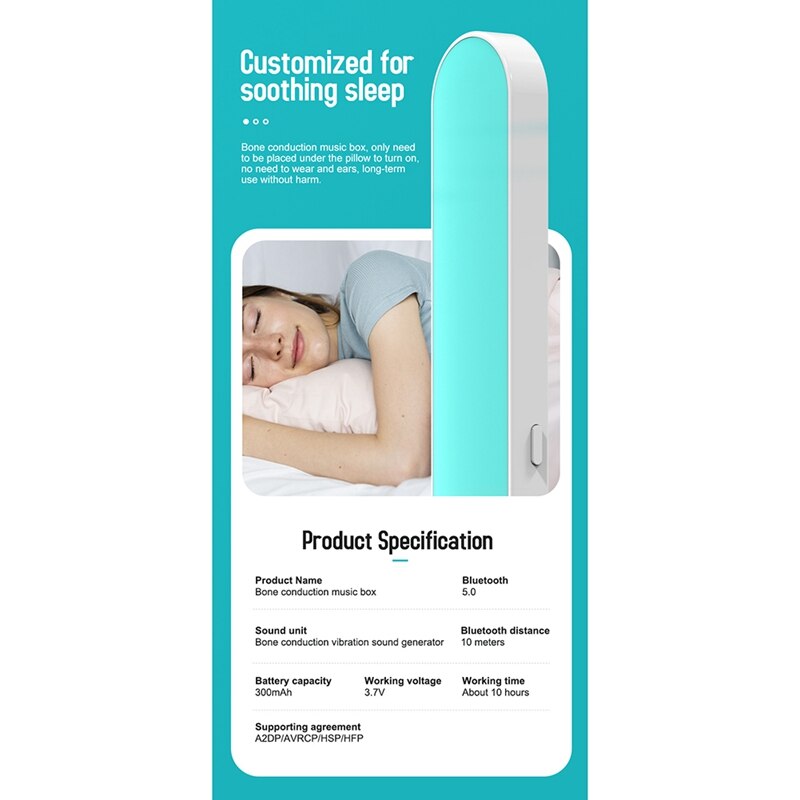 Bone Conduction Music Box Portable Wireless Bluetooth Speaker Stereo Bass Under Pillow Improve Sleep For Facebook